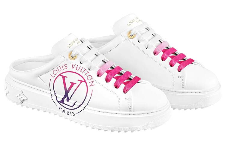 Сандалии женские Skateboard Louis Vuitton, белый / розовый — фото 3