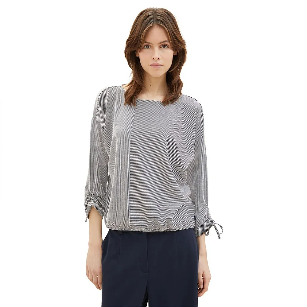 

Футболка Tom Tailor Structured Stripe 3/4 sleeve, серый