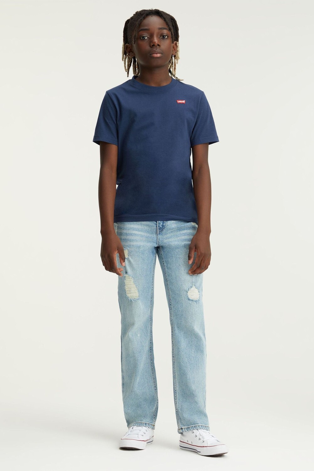 

Футболка с логотипом крылья летучей мыши на маленькой груди Levi's, синий
