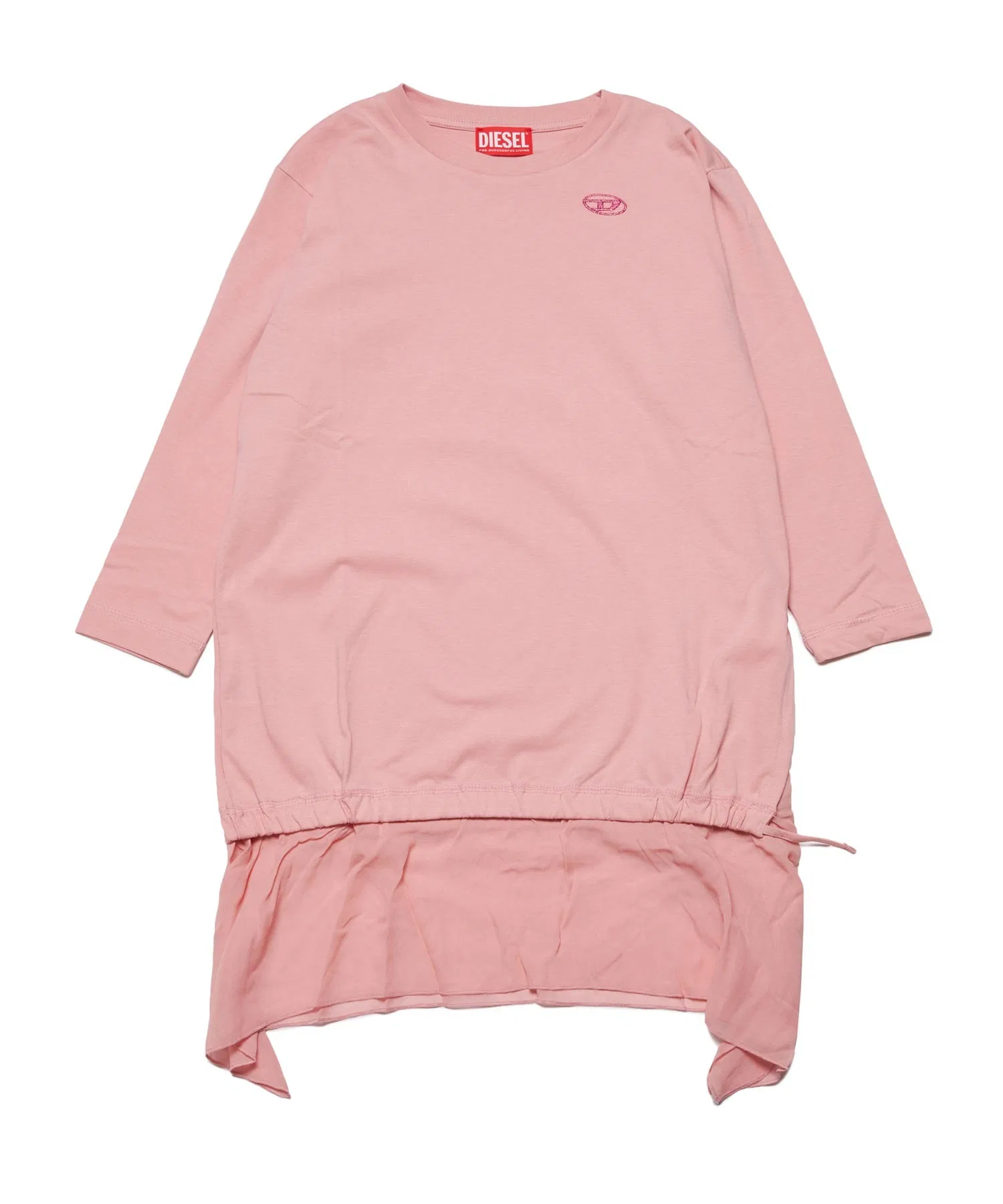 Детское хлопковое платье DIESEL KIDS светло-розовое