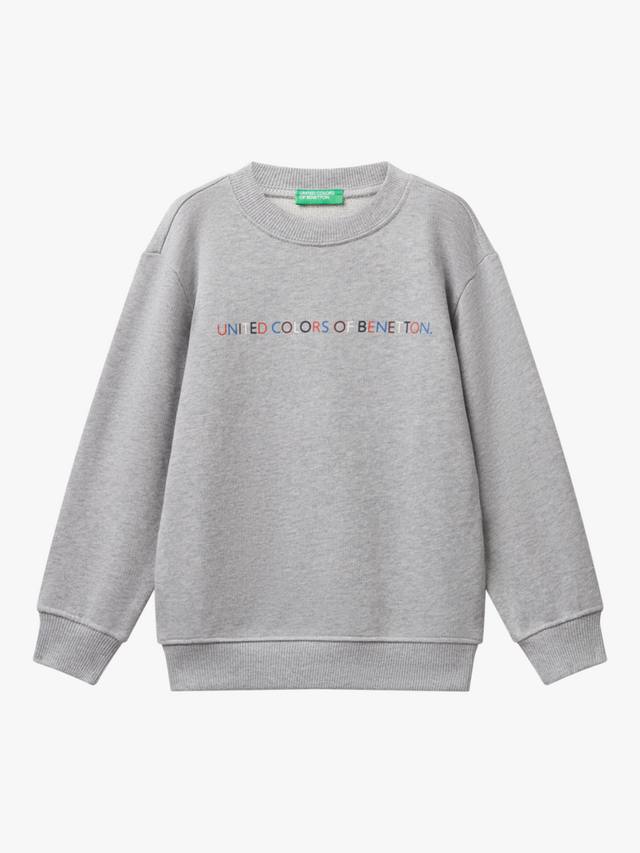 

Детский хлопковый свитшот с логотипом Benetton, Grey