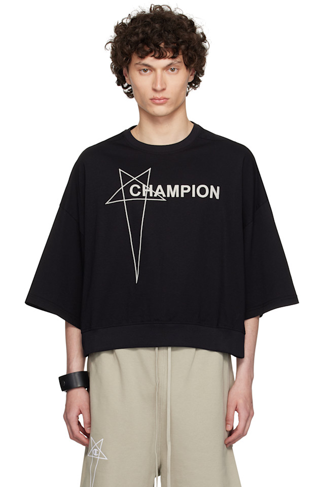 

Чемпионская версия укороченной футболки Tommy Rick Owens, черный