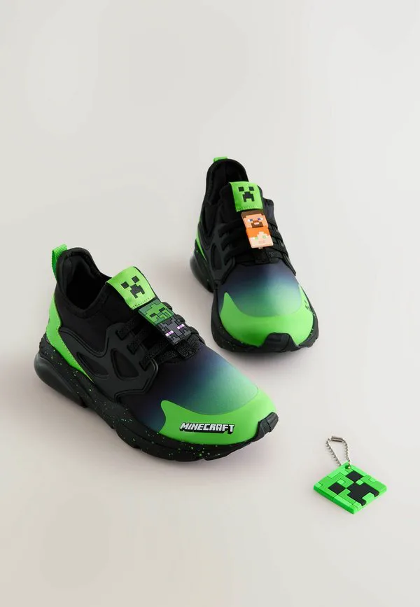 Широкие эластичные кроссовки minecraft Next, Black Green — фото 2