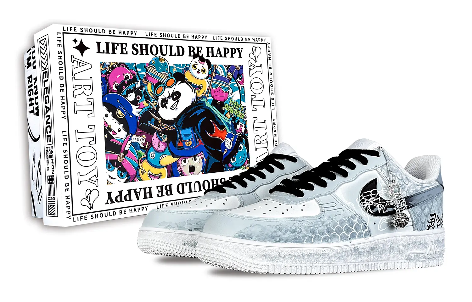 

Nike Кроссовки Air Force 1 Fantasy Realm, Serpent Green, противоскользящие, износостойкие, низкие, мужские, для скейтбординга, белые, голубые