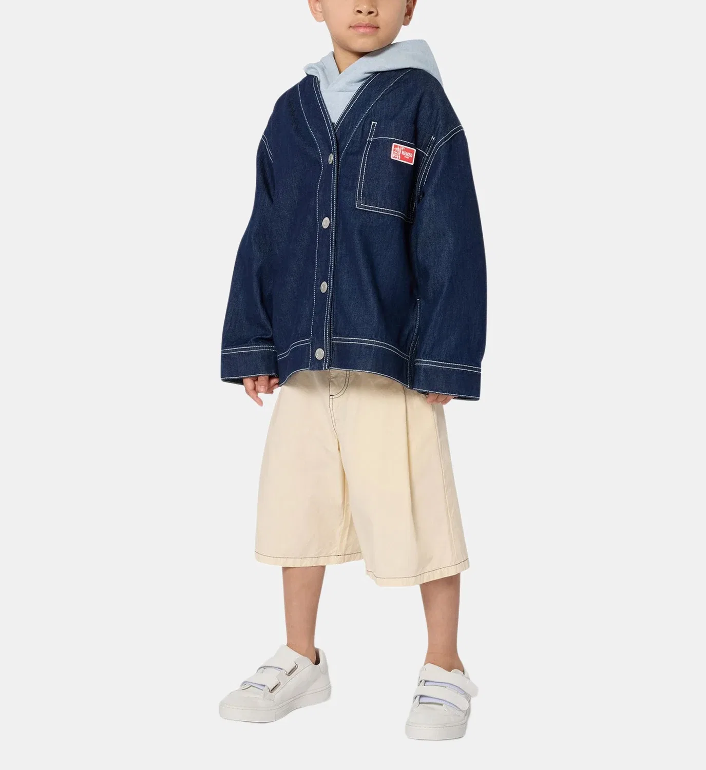 Джинсовая куртка Kenzo Kids, синий — фото 2