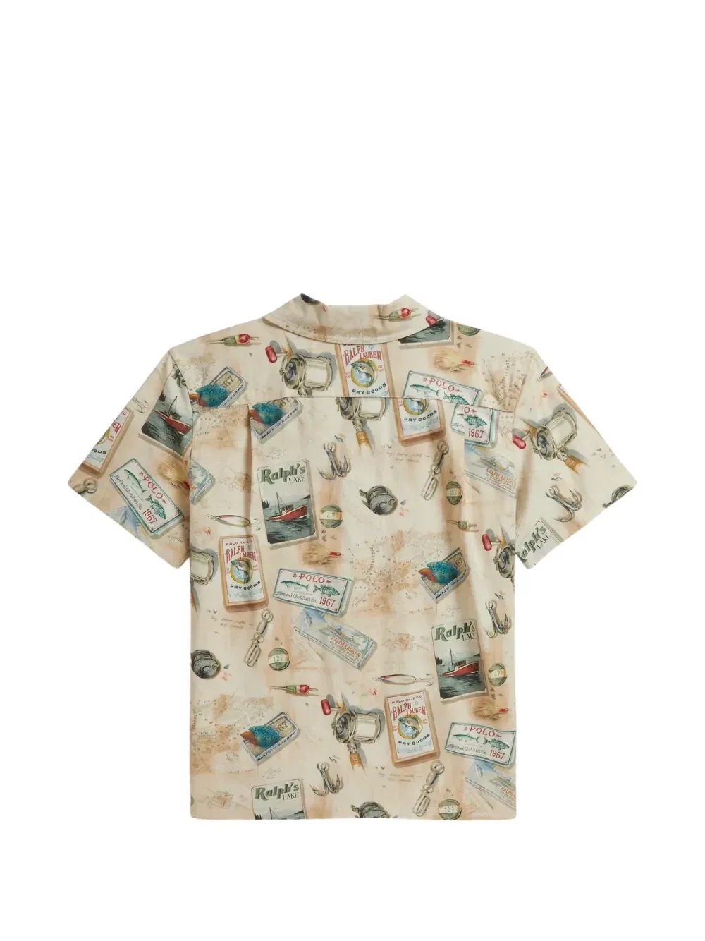 Рубашка с принтом POLO RALPH LAUREN KIDS, бежевый — фото 2