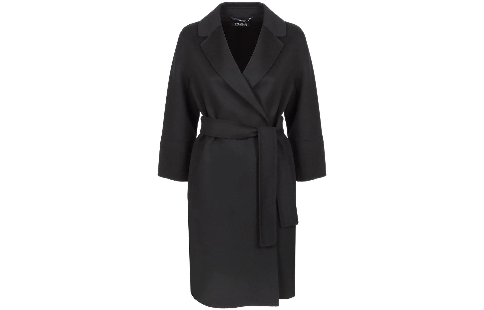 

Длинное пальто Max Mara с поясом и длинными рукавами MaxMara, черный