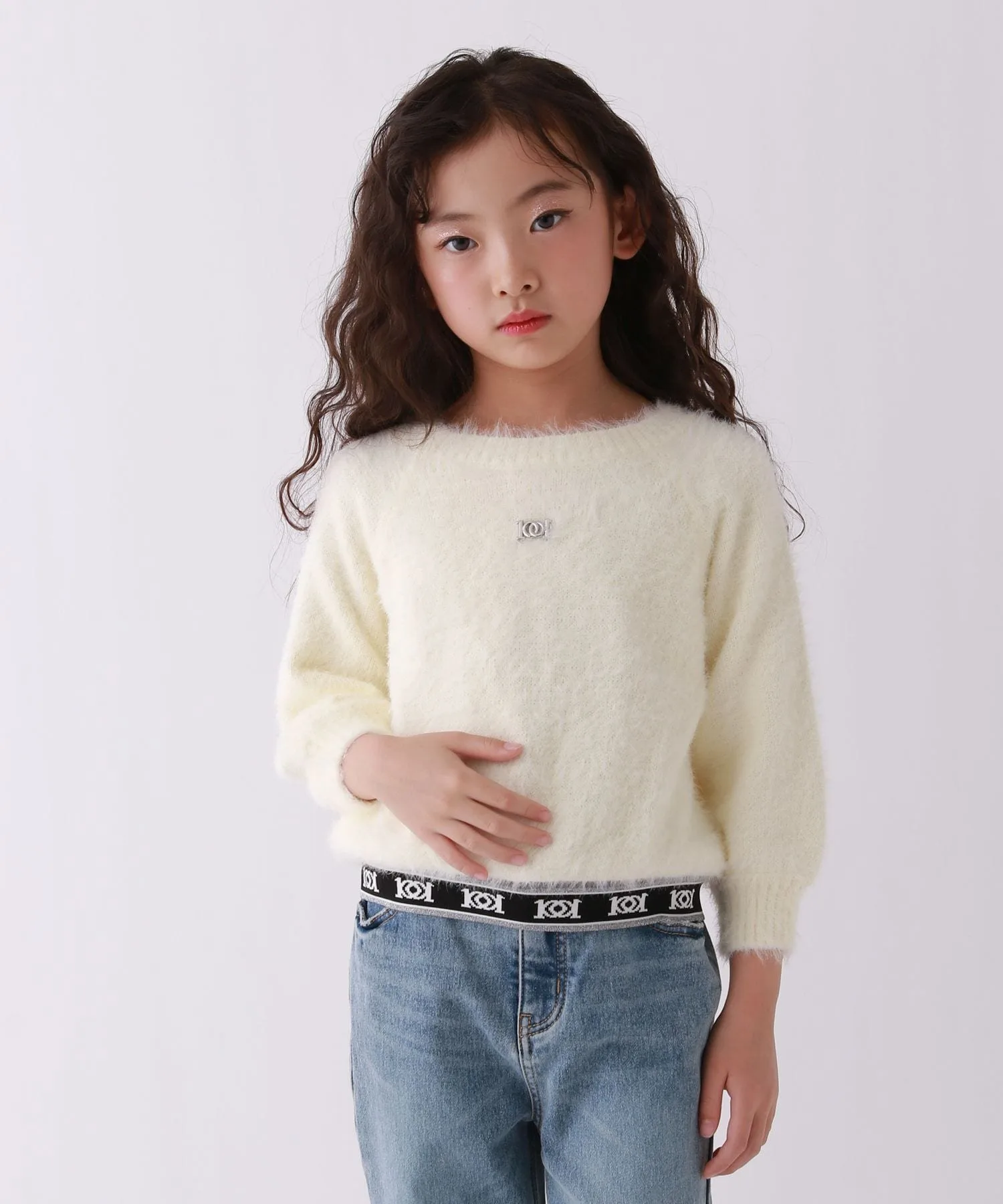 Вязаный топ с пушистым узором 10C REPIPI, Off White 08