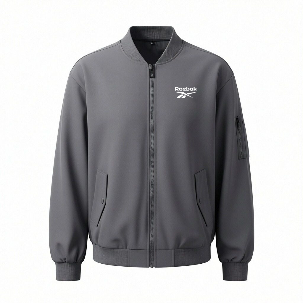 

Куртка Unisex с бейсбольным воротником и умеренным пилотским стилем Reebok, темно серый