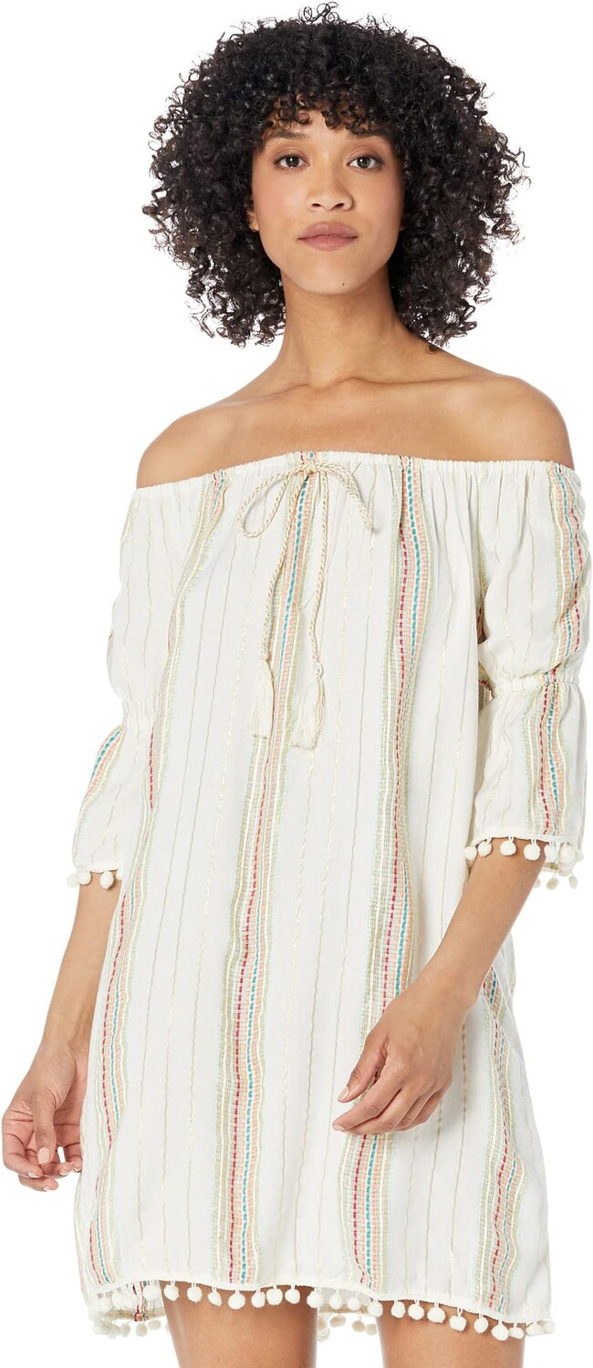 

Туника America & Beyond Aurora Rose Off Shoulder Tunic, цвет Rainbow Stripe