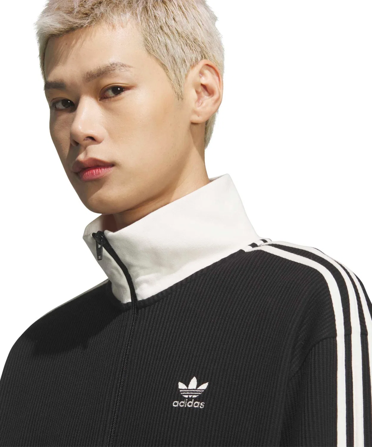 Толстовка adidas Waffle Classic Track Top, полиэстер 65%, хлопок 35%, чёрный — фото 3