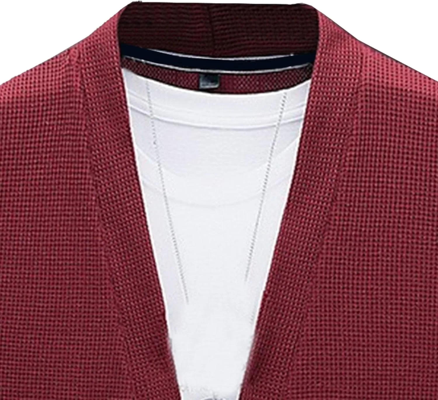 Мужской длинный кардиган с v-образным вырезом, кабельная вязка, slim fit — фото 3