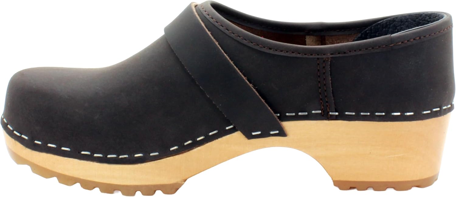 Классические закрытые кожаные сабо Bjork Tilda Wooden Bjork Swedish Comfort, коричневый — фото 4