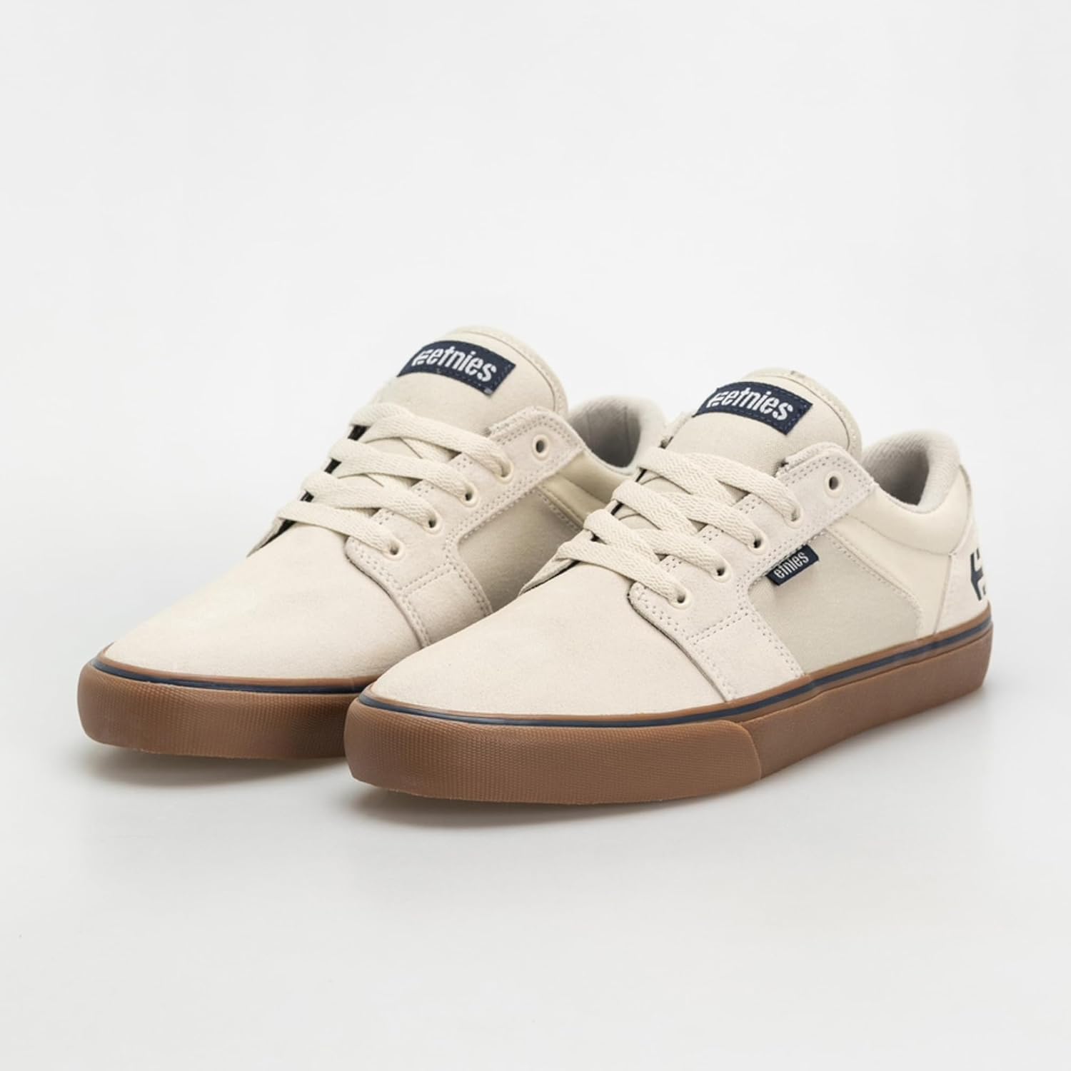 Кроссовки Etnies Barge LS - Классический скейтбордистский стиль, узкий вулканизированный силуэт, массивный бронированный воротник, усиленная вулканизация, амортизация, кроссовки на каждый день, белый/синий/темно-синий — фото 3