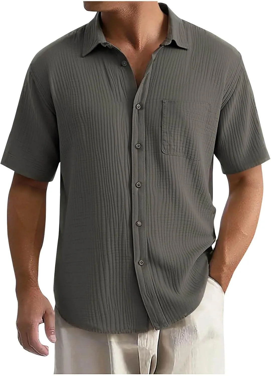 

NATHGAM мужская короткая рубашка с карманами