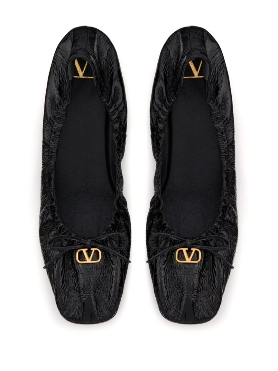 Valentino Garavani балетки с логотипом VLogo Signature и сборками, черный — фото 4