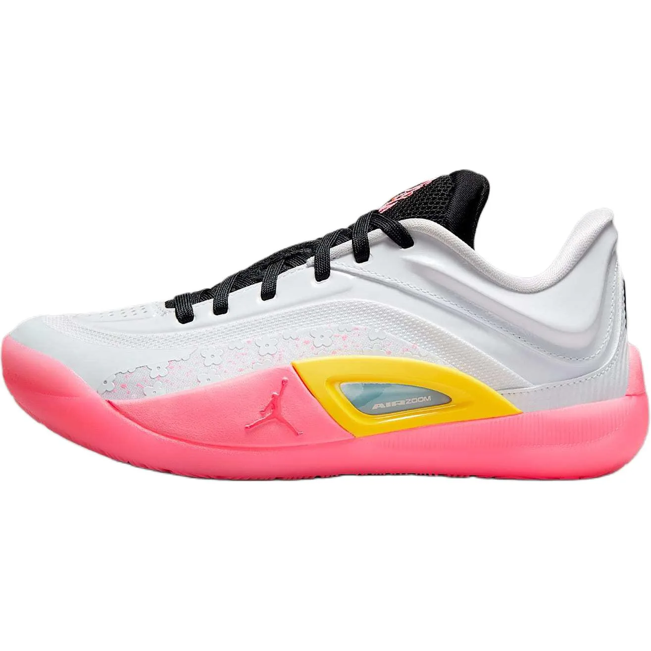 Jordan Детские баскетбольные кроссовки Zion 4 Abrasion Resistant низкие бело-розовые