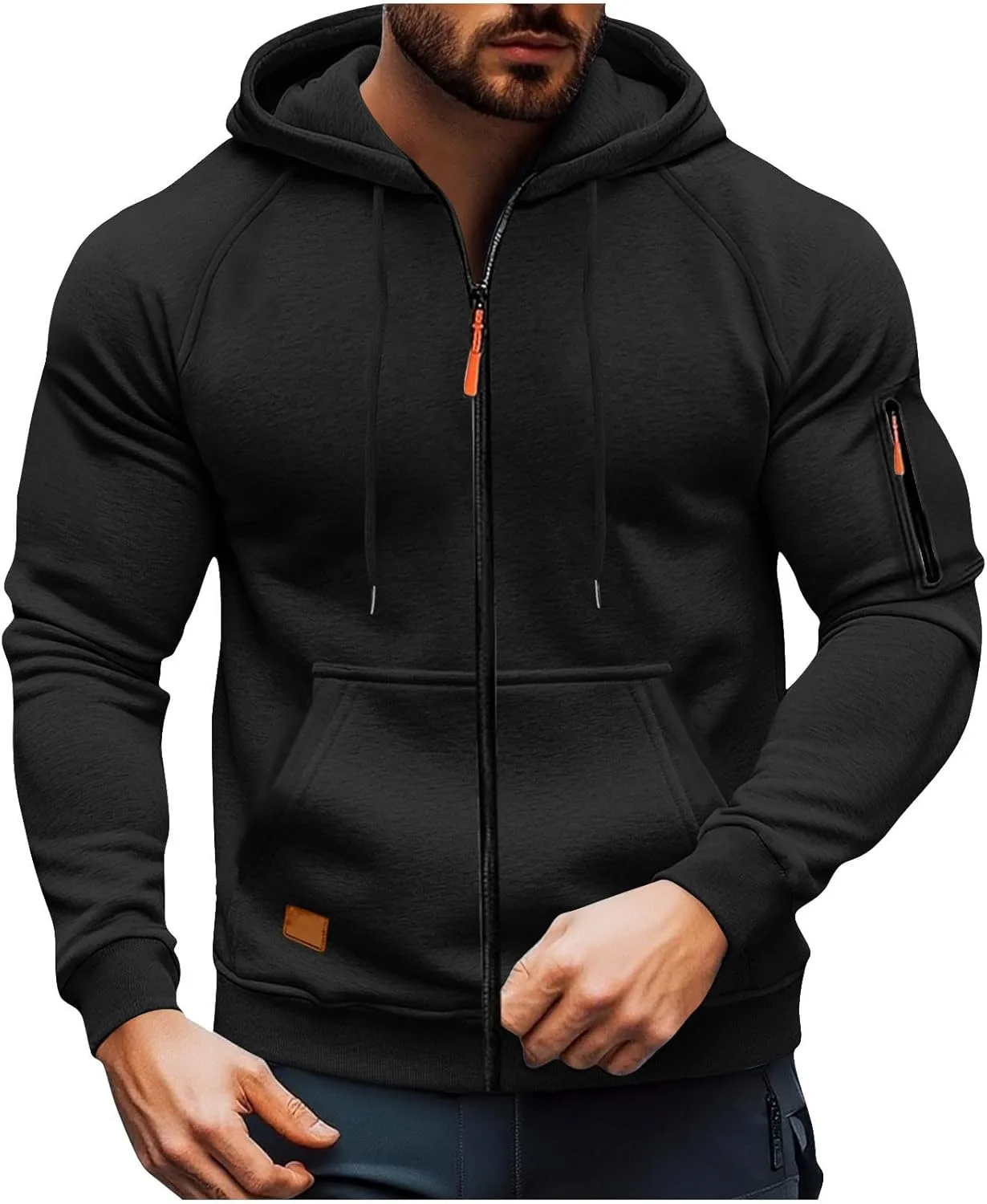 

Толстовка с капюшоном Full Zip Fleece Cargo, длинный рукав, с карманами на молнии SCRRMZO