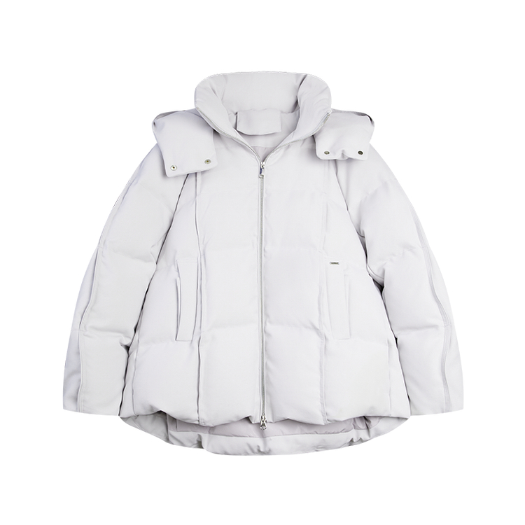 

ELLE Пуховик Women's серо-голубой с капюшоном Moderate Puffer