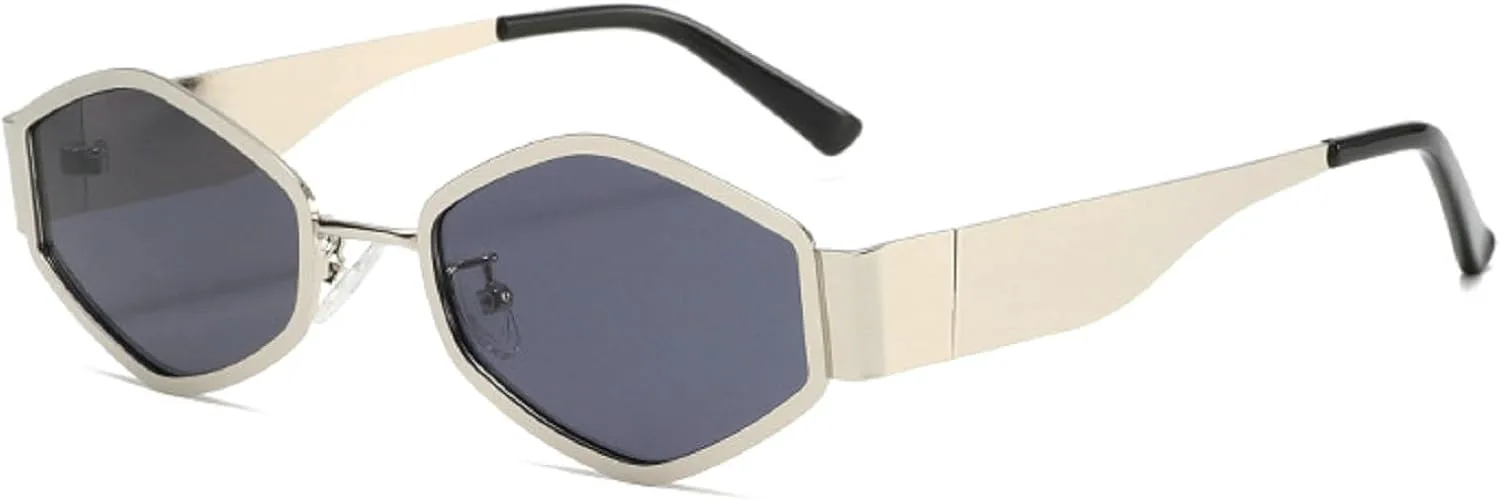 

Ретро-солнцезащитные очки многоугольной формы для женщин, модные винтажные очки 2025 года, стиль 90-х, нестандартная форма, защита от УФ-излучения mincl, C2