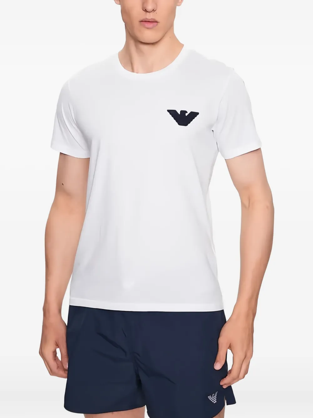 

Футболка с вышитым логотипом Emporio Armani, белый