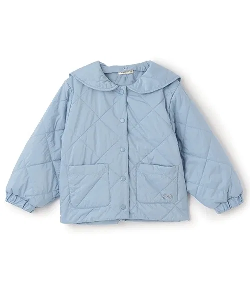 Стеганая куртка с отстегивающимся воротником-стойкой, полиэстер, офф-белый — фото 4