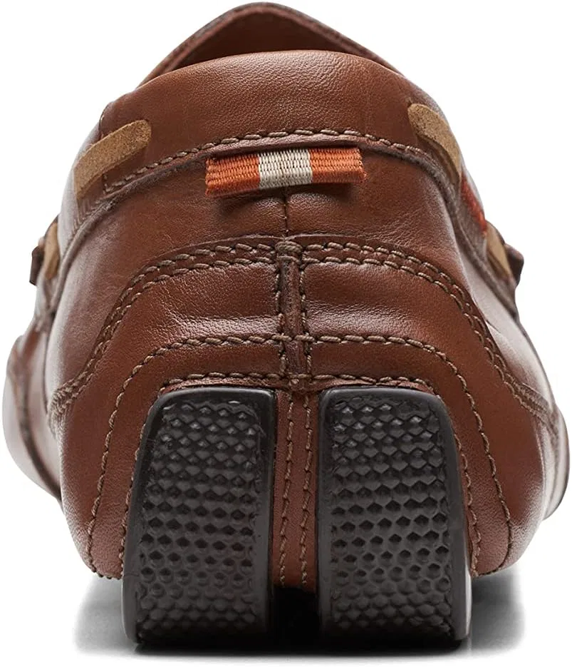 Мужские лоферы Clarks Markman с прострочкой для водителей, Dark Tan Leather — фото 3