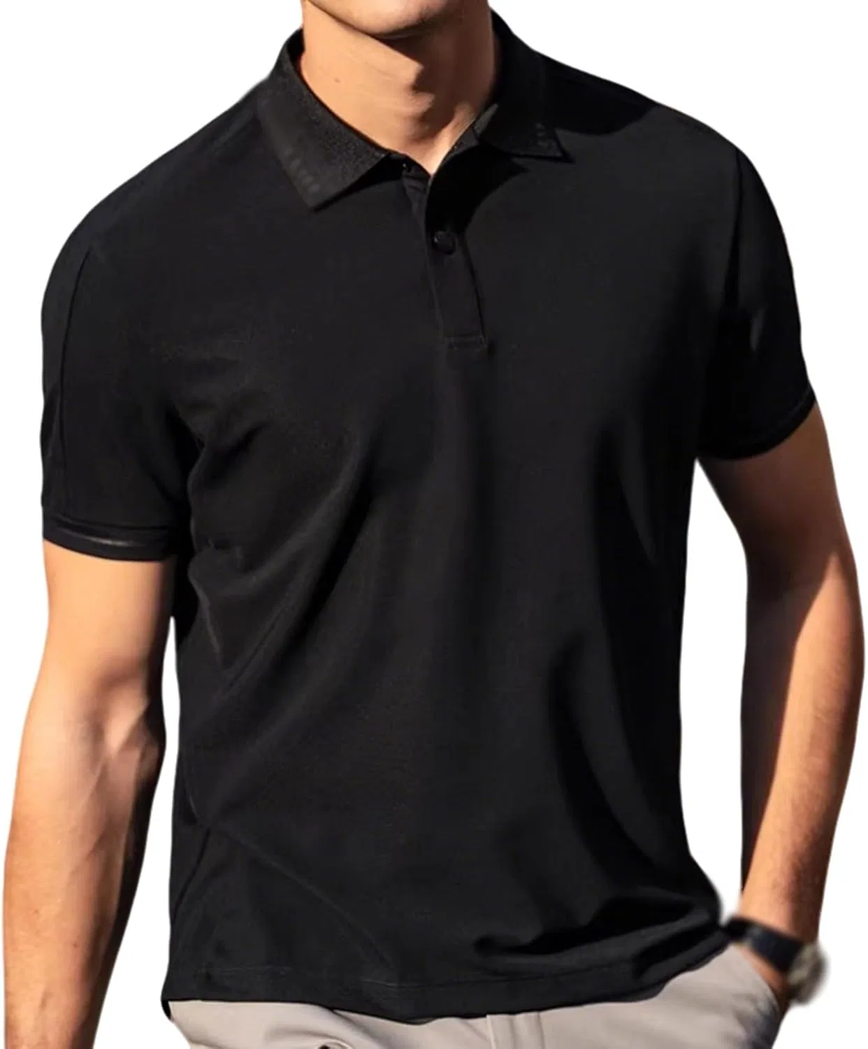 Мужская поло, короткий рукав, Regular Fit, Black Color, размерная линейка S-2XL