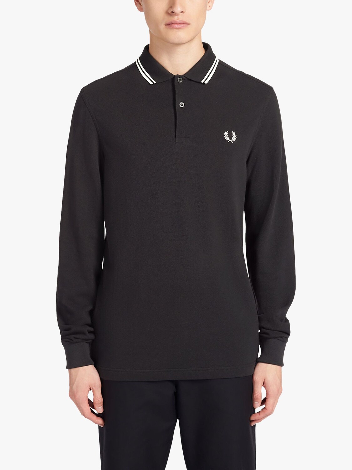 

Рубашка-поло с длинными рукавами Fred Perry, черная