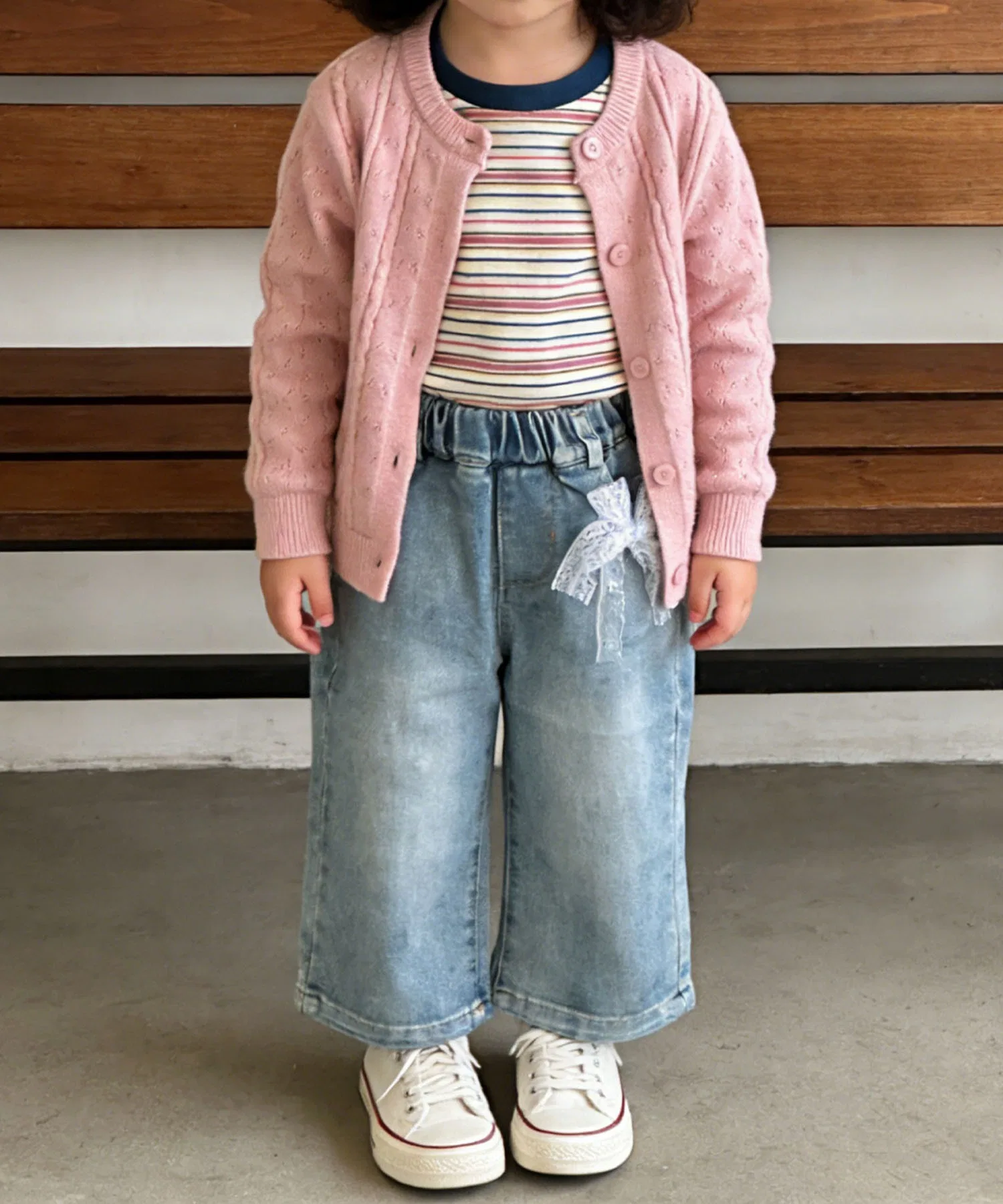 【aimoha-KIDS-】Детские джинсовые брюки с карманами в форме сердца — фото 2