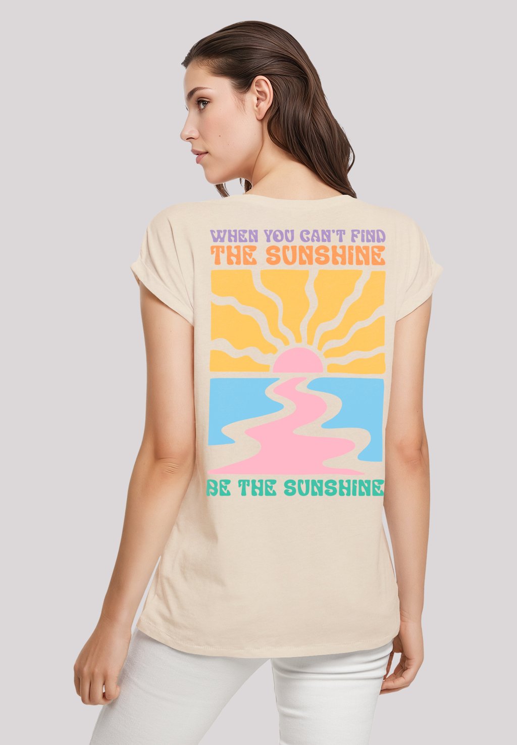 

Футболка с принтом BE THE SUNSHINE COLOR F4NT4STIC, песочный