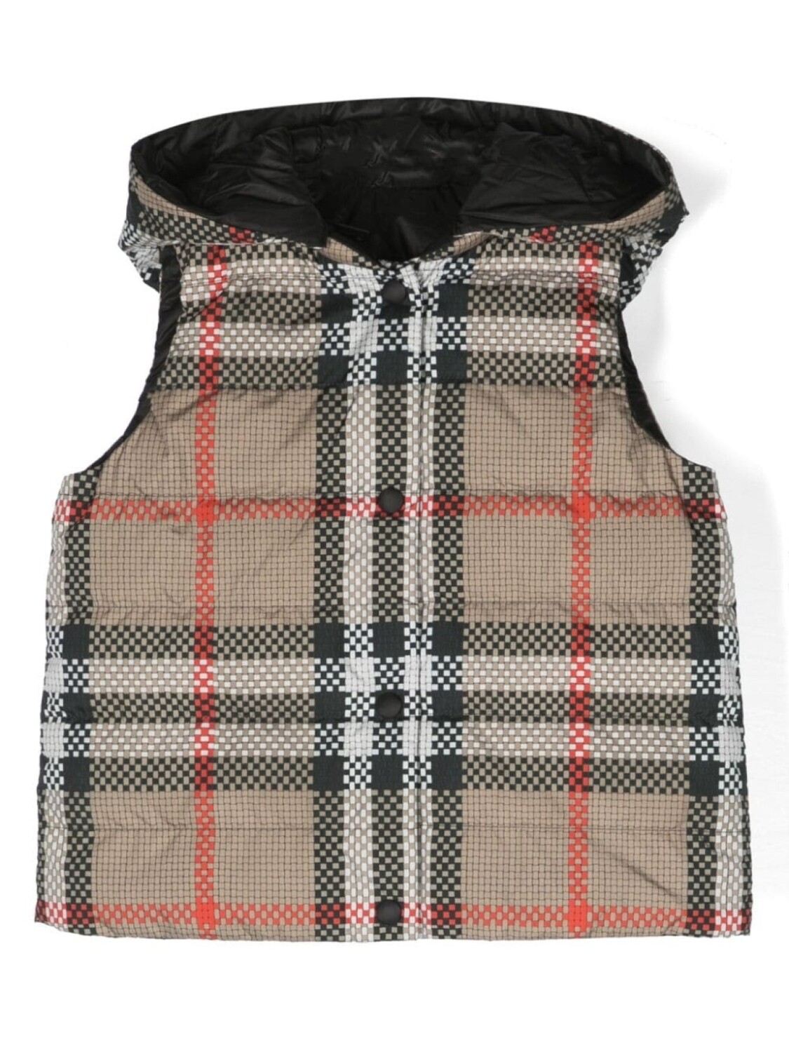 

Burberry Kids дутый жилет в клетку, коричневый