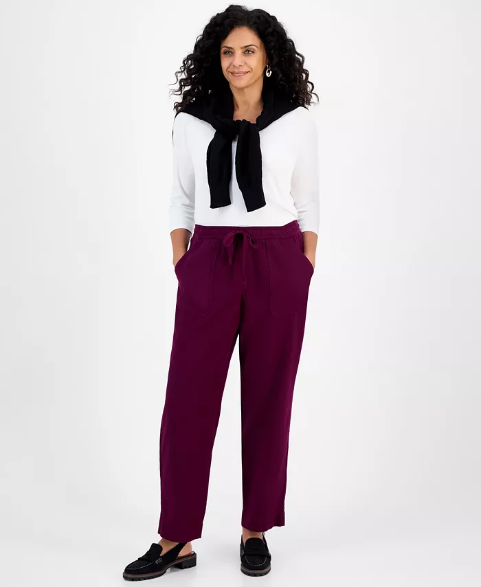 

Женские утилитарные брюки на резинке Style & Co, красный