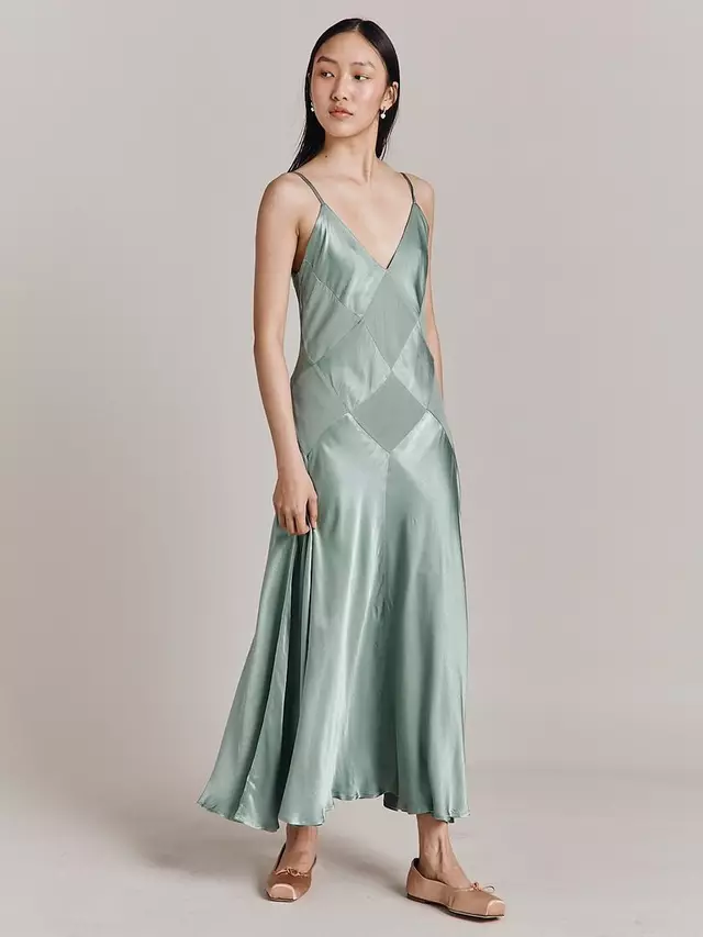 

Платье Ghost Nina Satin Maxi, цвет sage