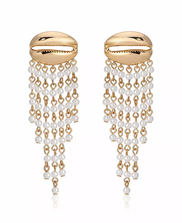 

Серьги-Подвески из ракушек Миконоса Ettika, gold