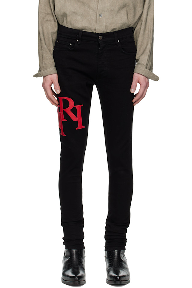 

Джинсы скинни с асимметричным логотипом Amiri, мультиколор
