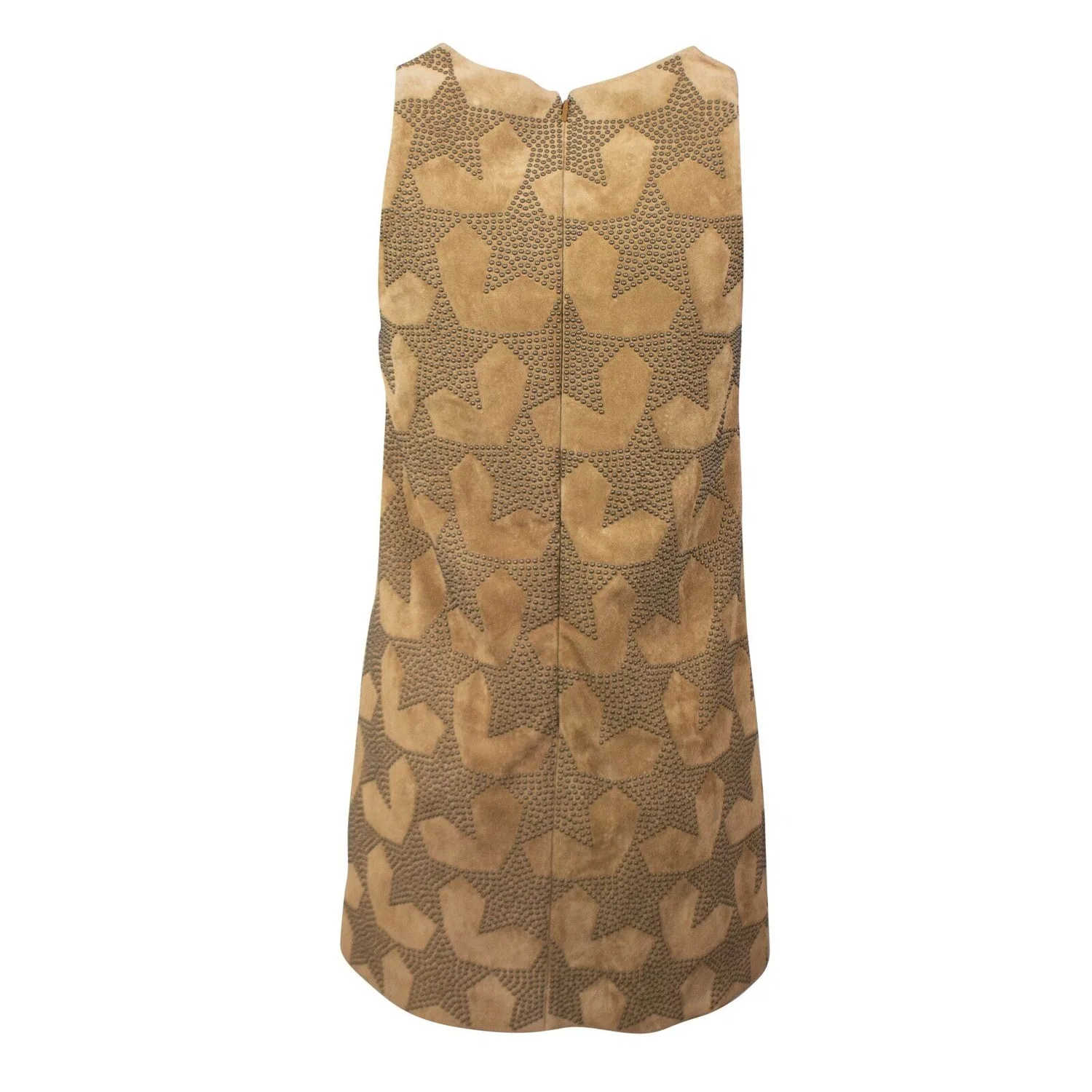 Женское коричневое замшевое мини-платье со звездами Saint Laurent, Brown — фото 2