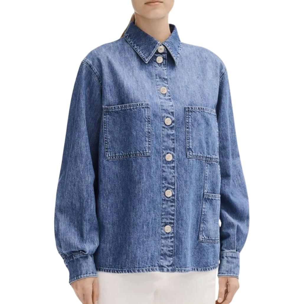 

CHANEL Рубашка Women's Blue Lapel Moderate