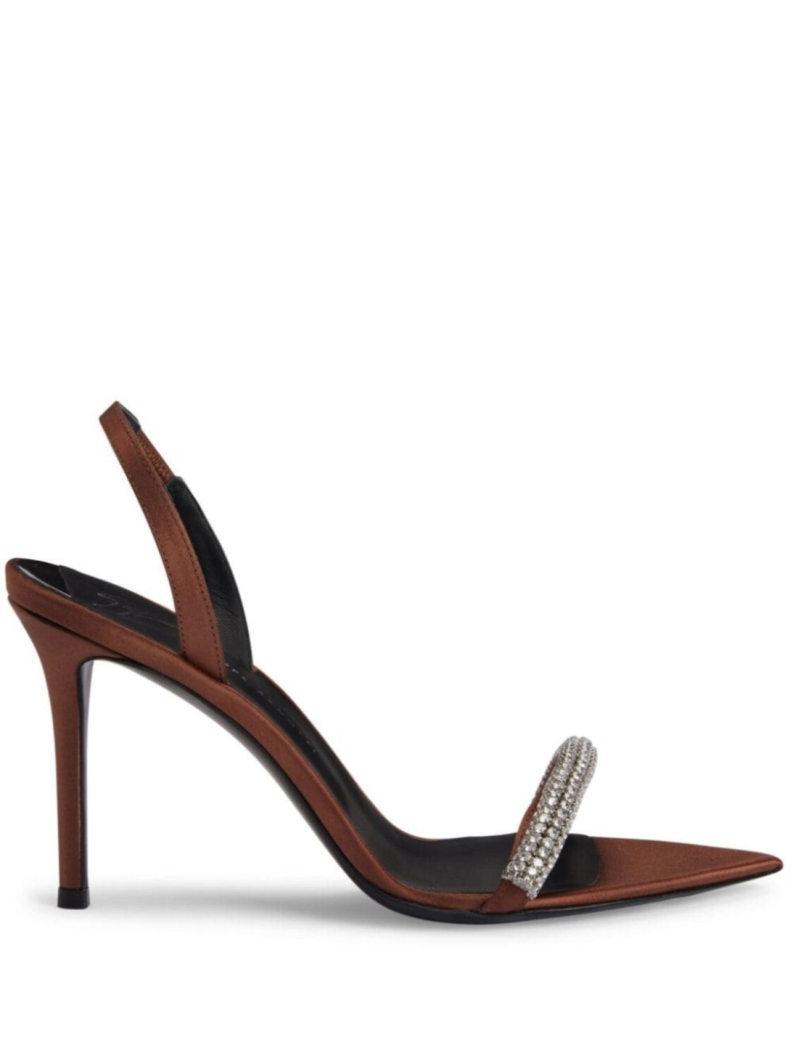 Giuseppe Zanotti босоножки Intriigo Galassia 90 со стразами, коричневый