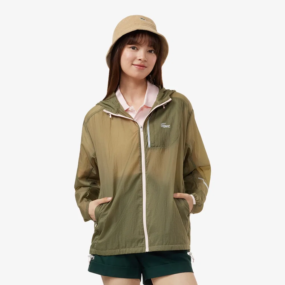 Куртка-ветровка Lacoste Рипстоп с капюшоном, Хаки