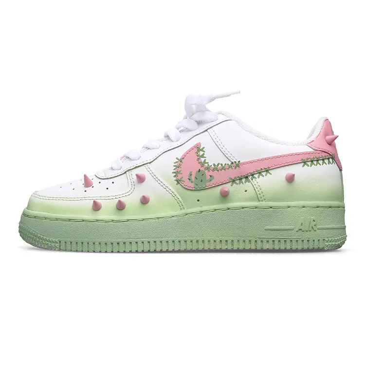 

Кроссовки Nike Air Force 1 Skateboarding Shoes Women's Low-top Green, белый
