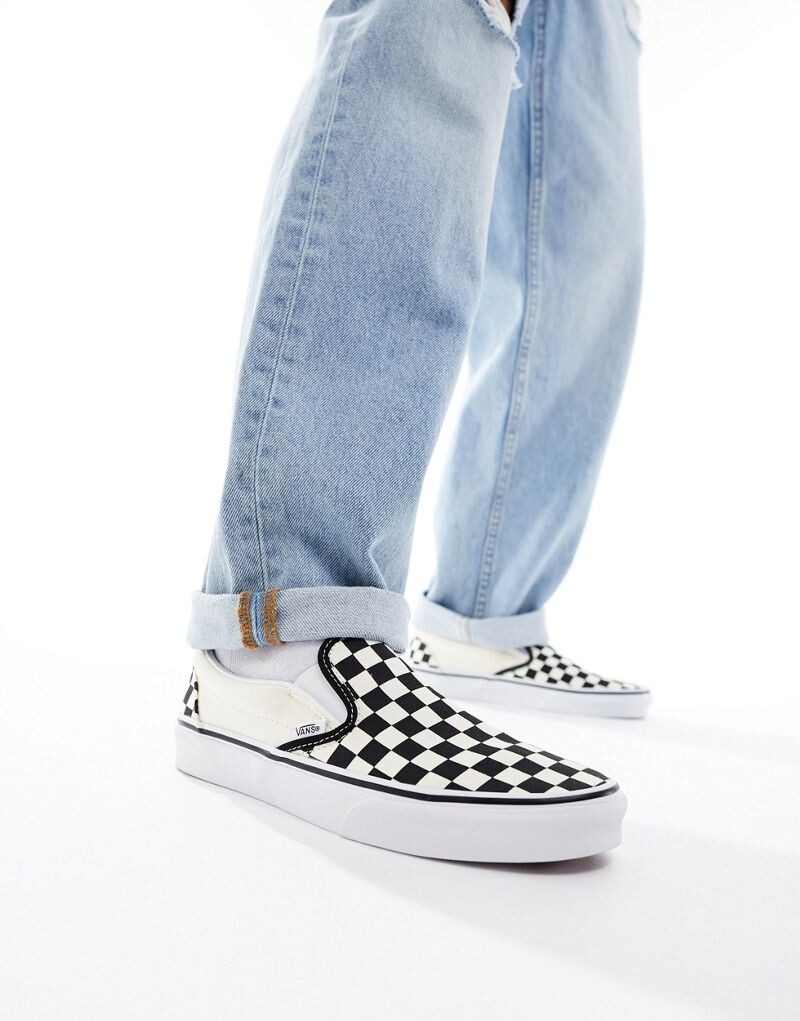 

Vans Slip-On — Черные слипоны с шахматным принтом