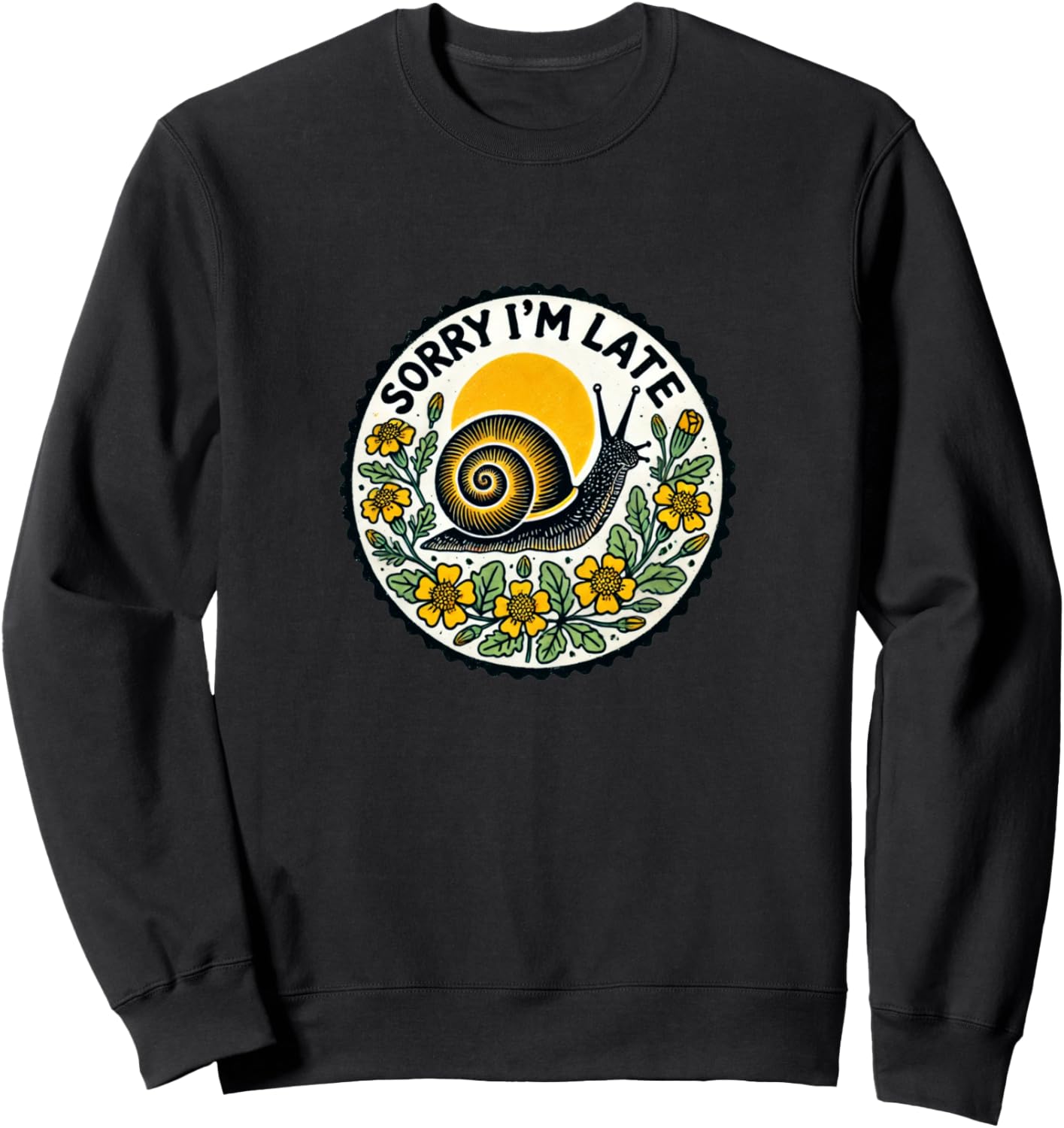 

Простите, что опоздал! Толстовка с изображением улитки Cat Snugg, черный