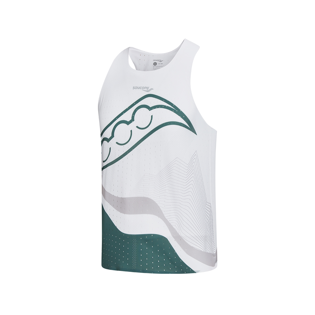 

Saucony Мужские майки-топы цвета хаки, белые, зеленые, с круглым вырезом, средней высоты