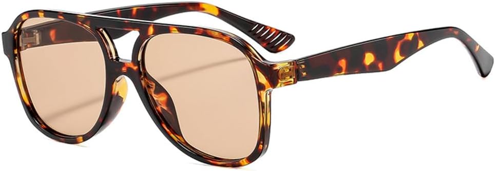 

Солнцезащитные очки UV400 с двойной перемычкой, желто-синий леопардовый принт, для женщин и мужчин, для бега и занятий спортом на открытом воздухе UYPTK, Leopard Champagne