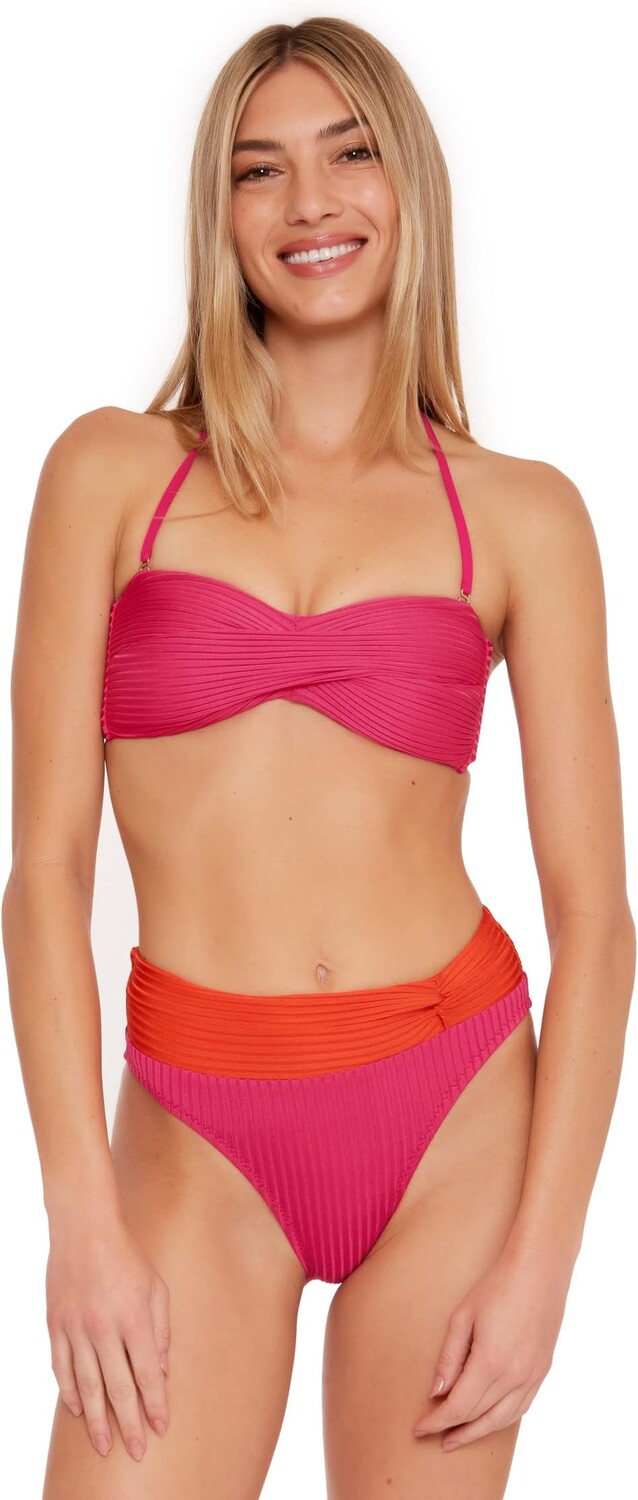 

Купальник Trina Turk Olympia Twist Molded Bandeau, розовый