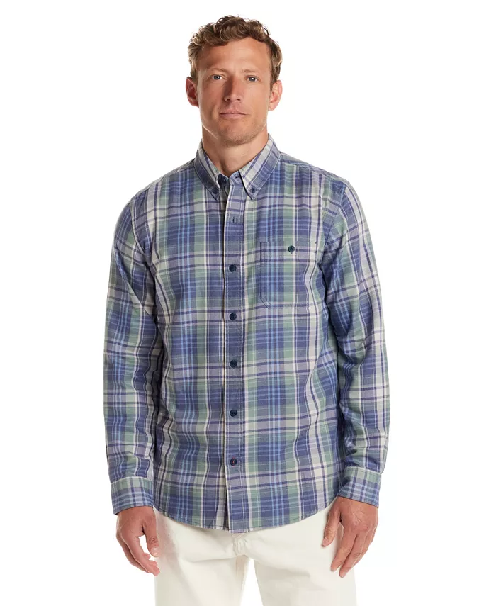 

Мужская фланелевая рубашка с длинным рукавом в клетку Burnout на пуговицах Weatherproof Vintage, синий