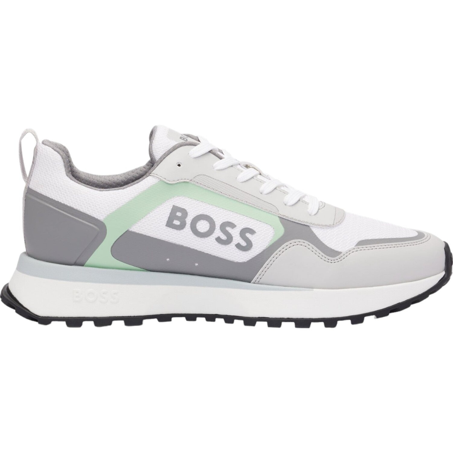 

Мужские кроссовки на шнуровке Hugo Boss Big Logo Mesh Mix, белый/жемчужно-серый, цвет Open White