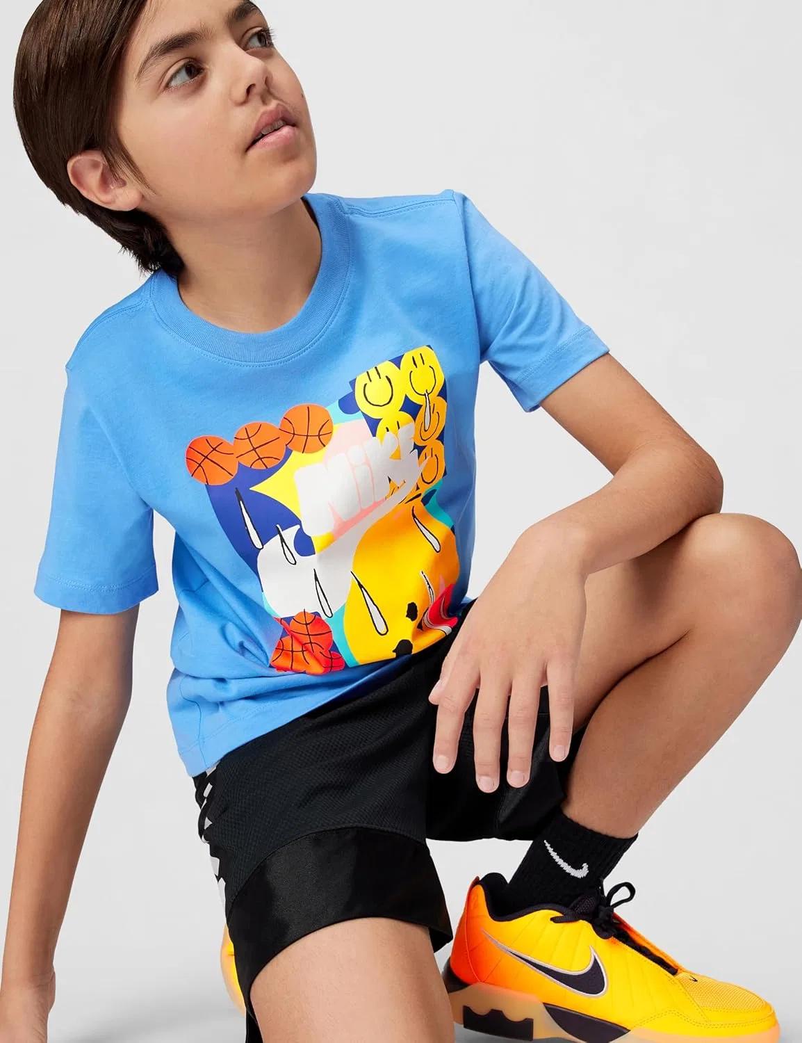Футболка Nike Sportswear Club Futura Hoops Smiley, University Blue — фото 4