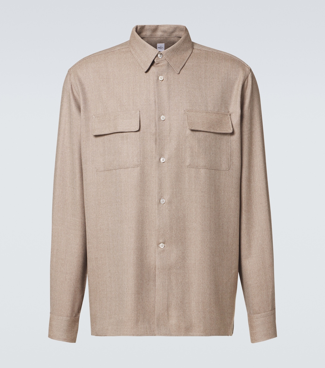 

Шерстяная рубашка в ёлочку Berluti, Light taupe